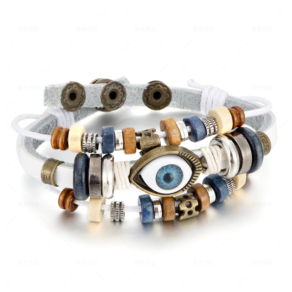 Popular Ethnic Style Multi-layer Cowhide Hand-woven