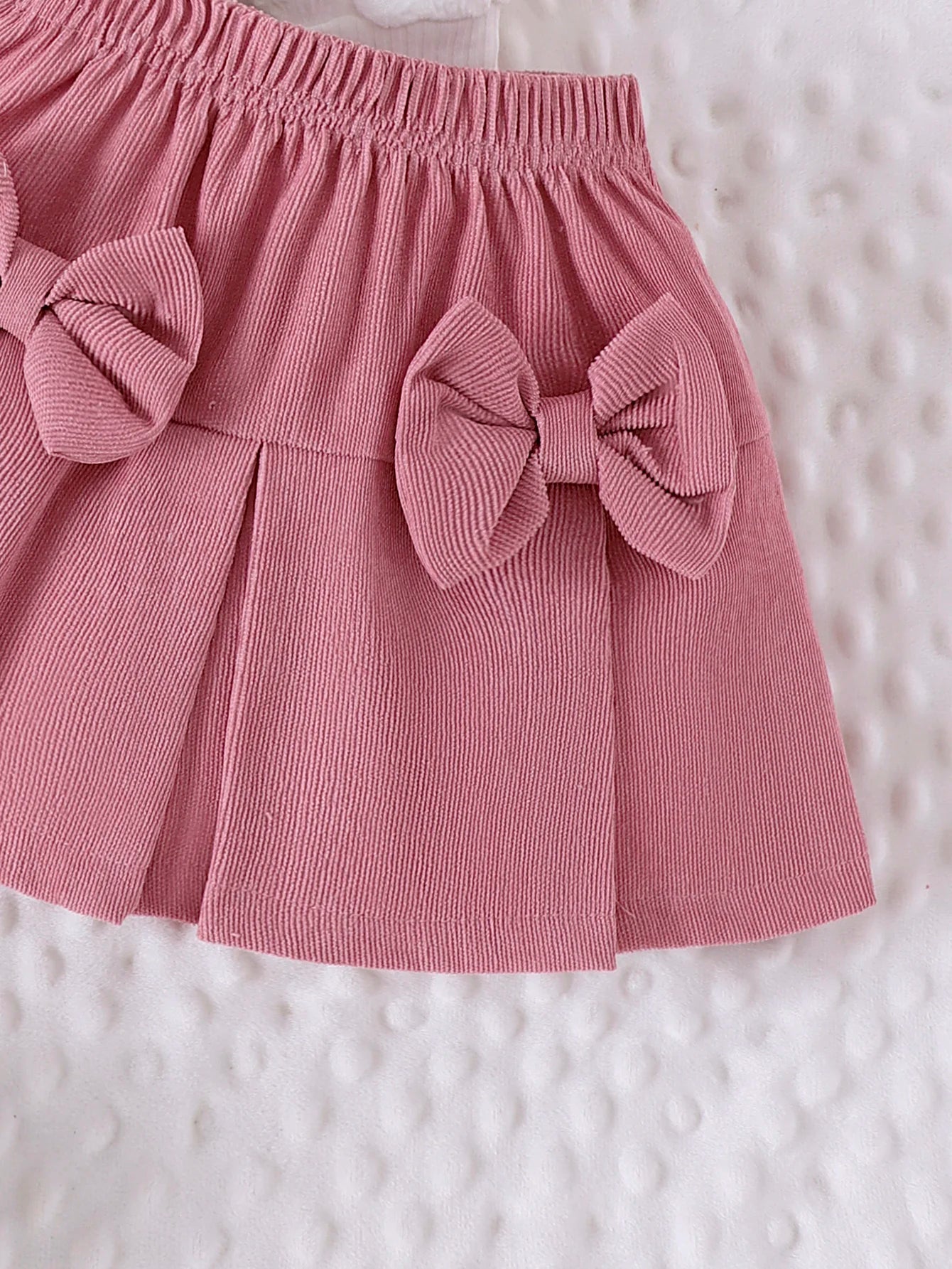 Comfortable Sweet And Cute Bubble Sleeves, Love Chapter Top + Pink Short Skirt Set girl clothing - Xprespick