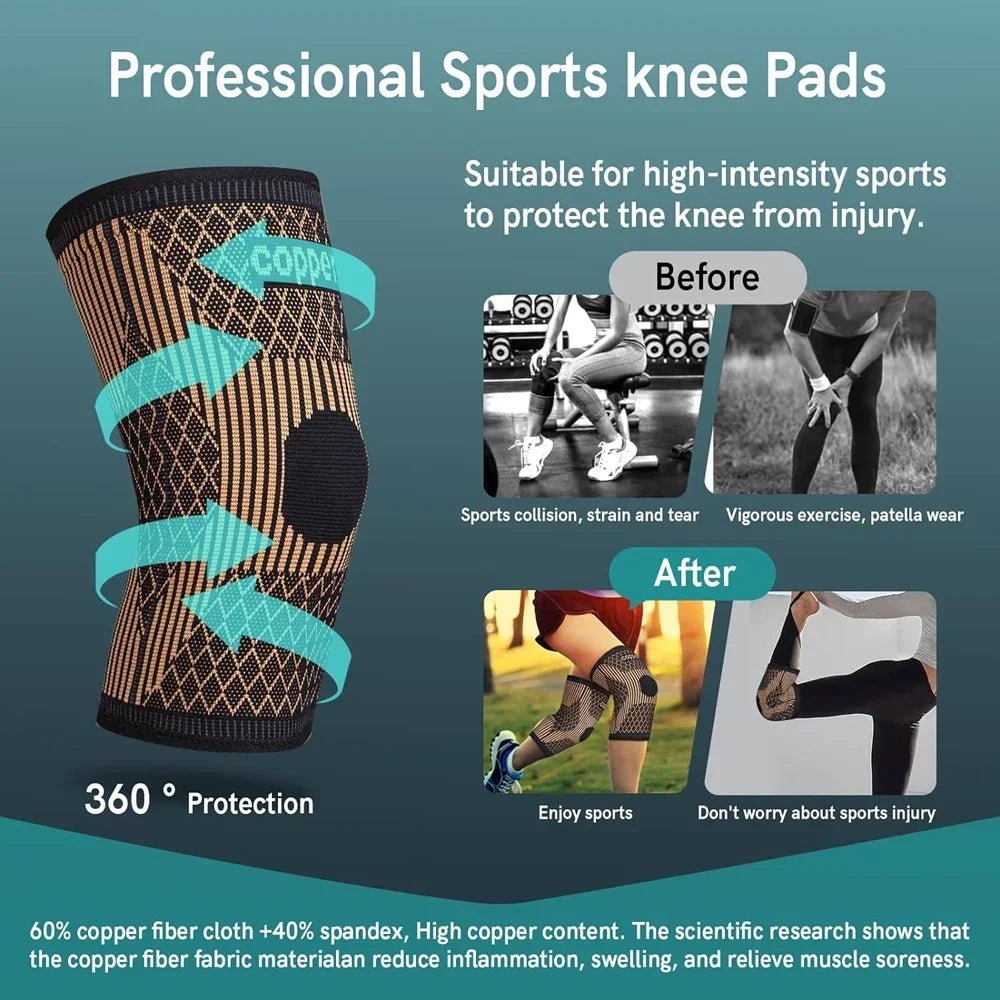 Copper Knee Brace for Arthritis Pain & Support - Copper Knee Sleeve for knee pain Compression sleeve for Sports,Knee Pain Relief - Xprespick