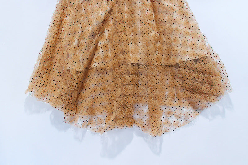 Stylish Off-White V-Neck High Waist Polyester Dress for Women