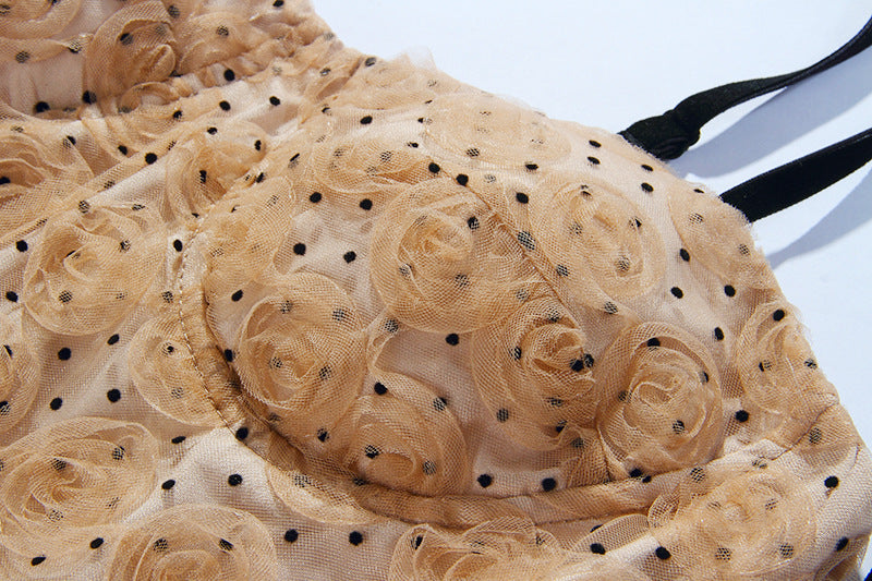 Stylish Off-White V-Neck High Waist Polyester Dress for Women