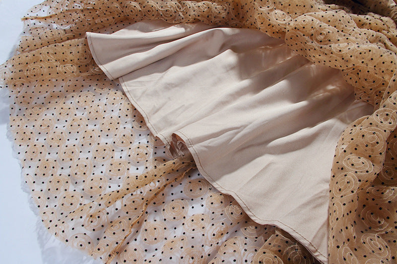 Stylish Off-White V-Neck High Waist Polyester Dress for Women