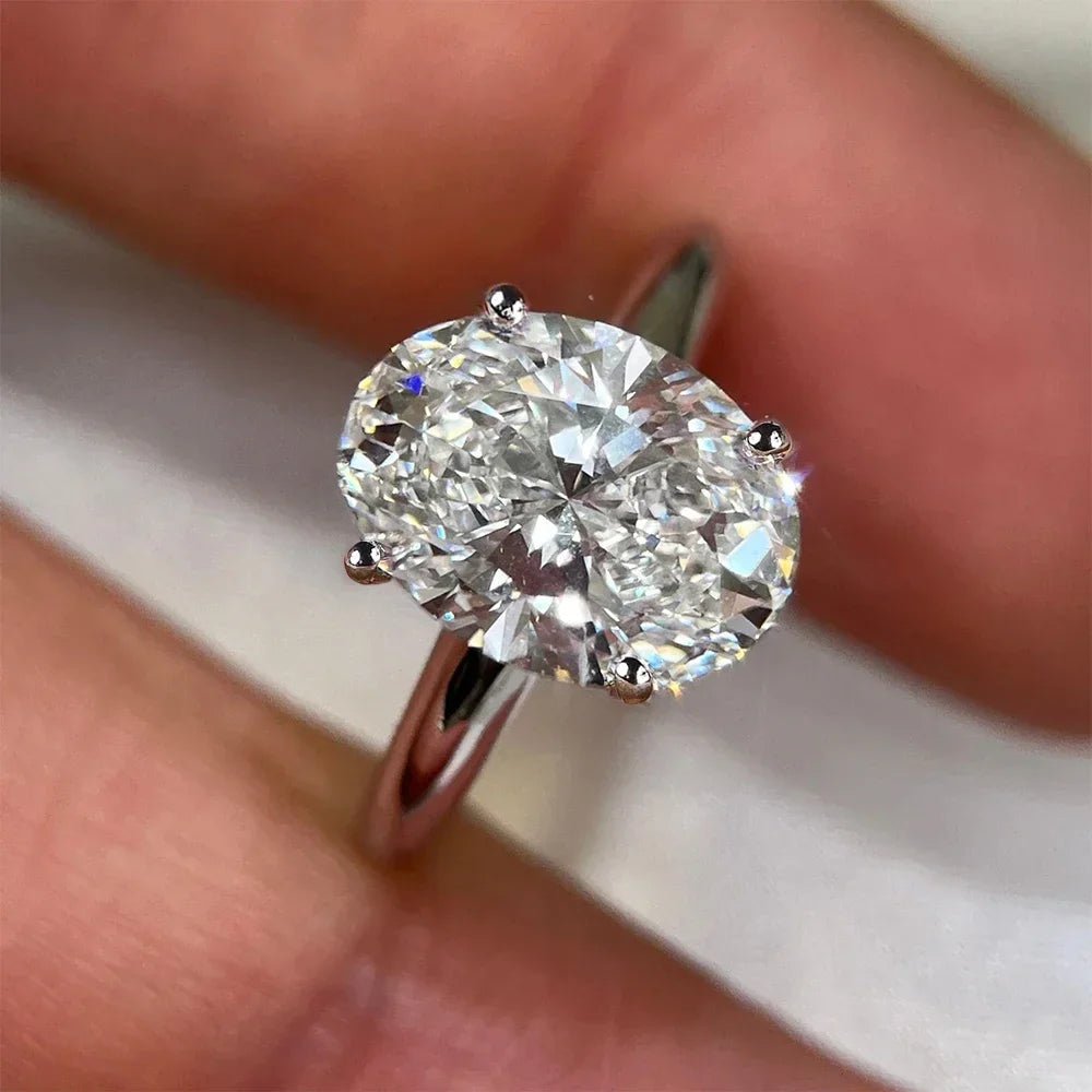 GRA Certified 1/2/3 Carat Oval Cut Moissanite Solitaire Diamond Ring 925 Sterling Silver Engagement Wedding Rings for Women - Xprespick