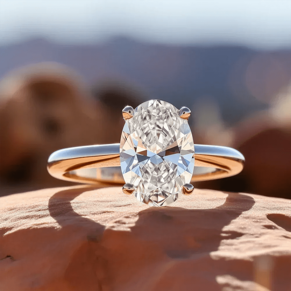 GRA Certified 1/2/3 Carat Oval Cut Moissanite Solitaire Diamond Ring 925 Sterling Silver Engagement Wedding Rings for Women - Xprespick