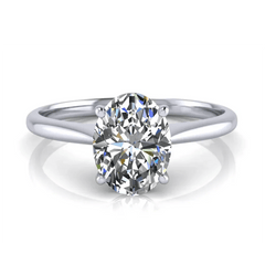 GRA Certified 1/2/3 Carat Oval Cut Moissanite Solitaire Diamond Ring 925 Sterling Silver Engagement Wedding Rings for Women - Xprespick
