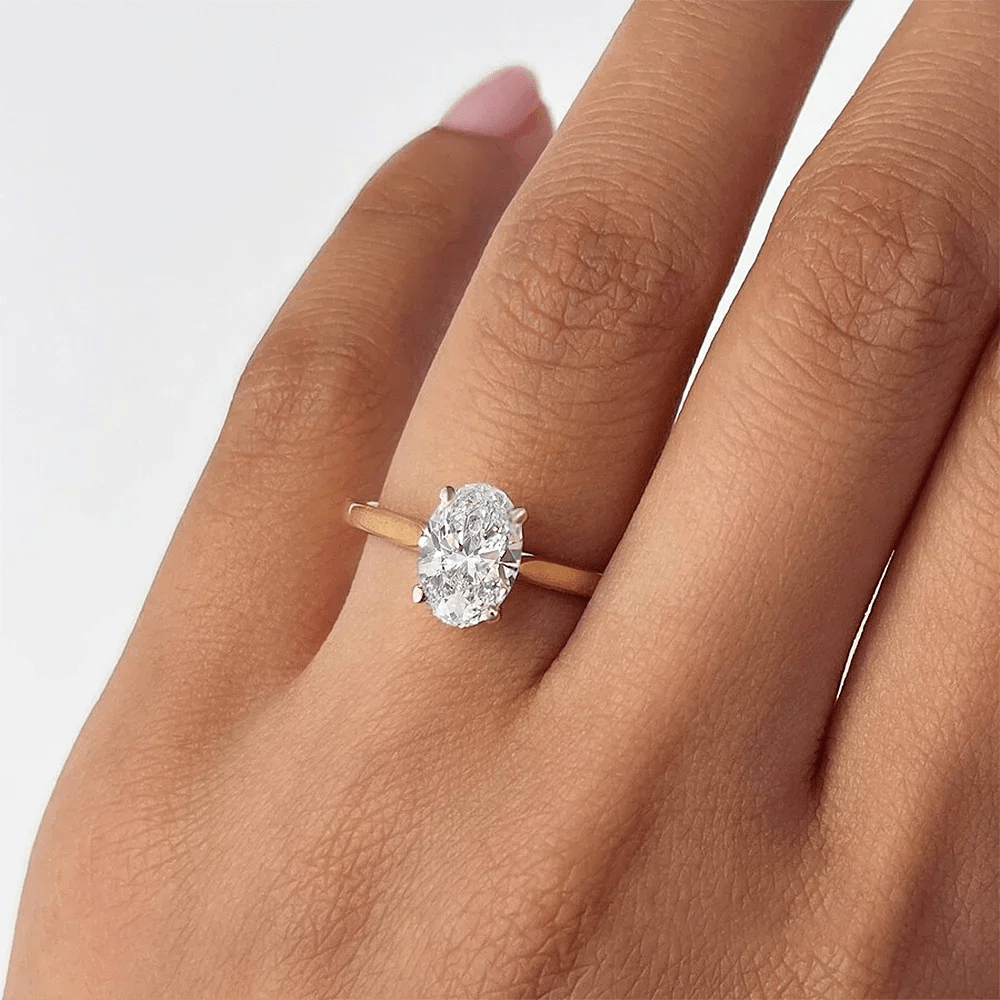 GRA Certified 1/2/3 Carat Oval Cut Moissanite Solitaire Diamond Ring 925 Sterling Silver Engagement Wedding Rings for Women - Xprespick