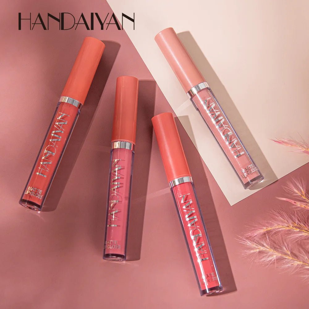 Handaiyan 12 Colors Matt Lip Gloss Longlasting Red Nude Lipstick Liquid matte Waterproof Lipgloss Makeup - Xprespick