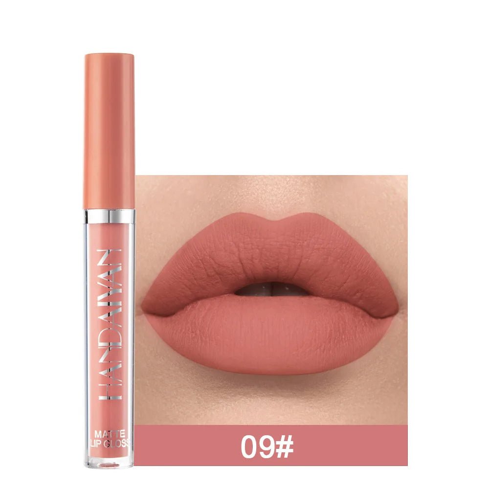 Handaiyan 12 Colors Matt Lip Gloss Longlasting Red Nude Lipstick Liquid matte Waterproof Lipgloss Makeup - Xprespick