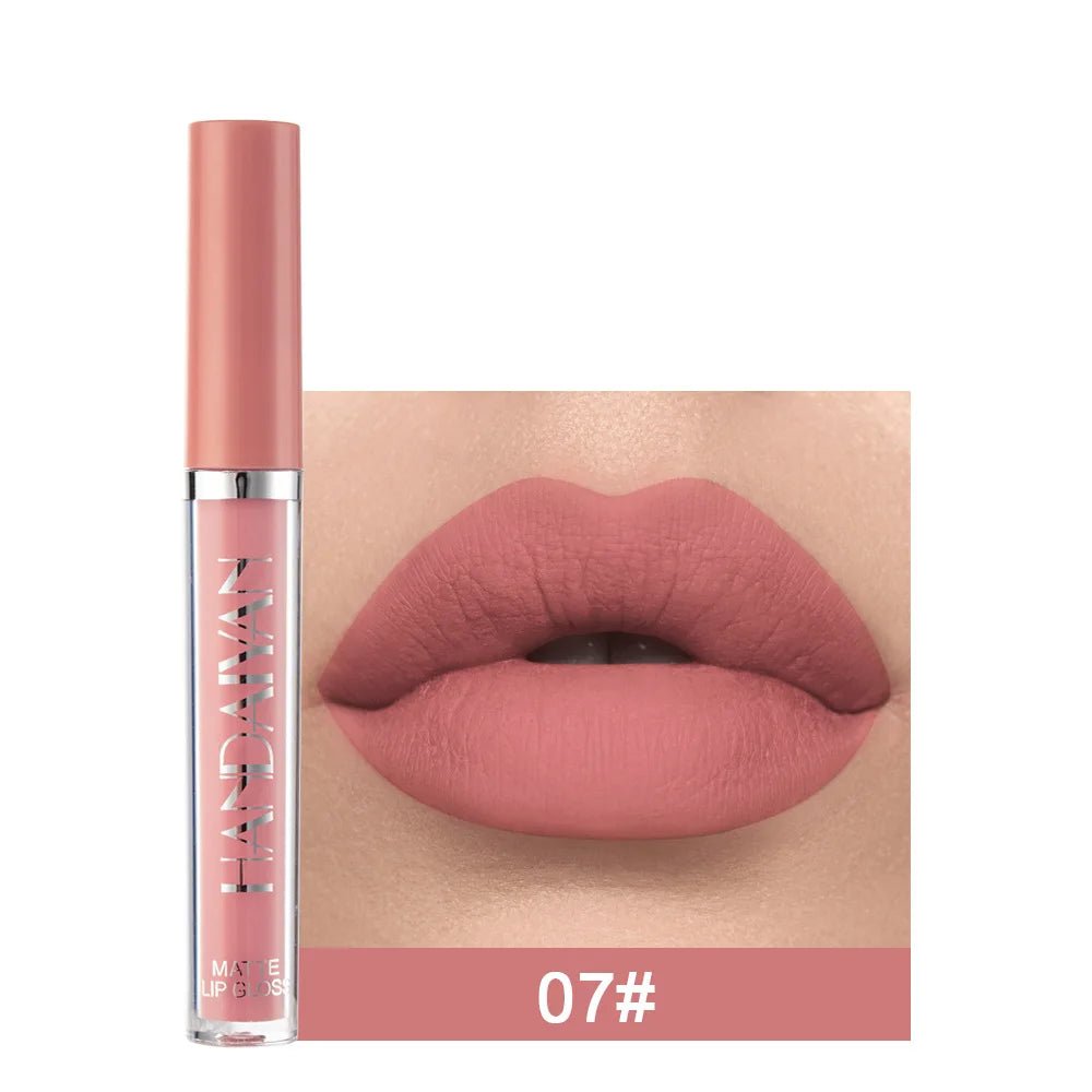 Handaiyan 12 Colors Matt Lip Gloss Longlasting Red Nude Lipstick Liquid matte Waterproof Lipgloss Makeup - Xprespick