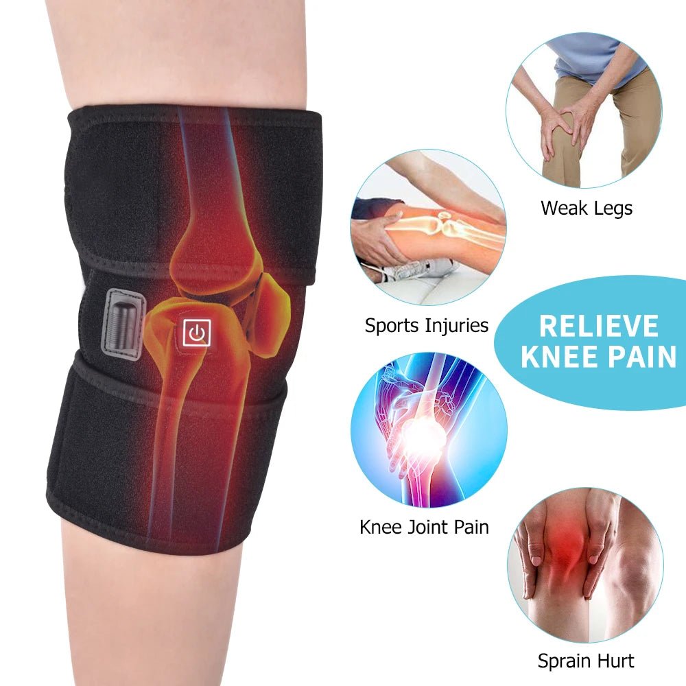 Heated Knee Brace Wrap for Muscle Relaxation Arthritis Pain Relief Knee Pad Health Care - Xprespick