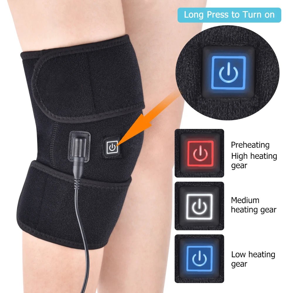 Heated Knee Brace Wrap for Muscle Relaxation Arthritis Pain Relief Knee Pad Health Care - Xprespick
