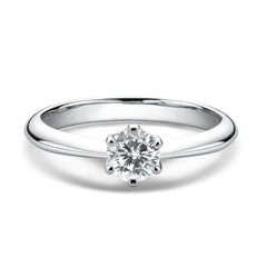 IOGOU Mosanite Diamond Rings for Women 0.5 Carat Engagement Round Cut Solitaire Ring Real 925 Sterling Silver Wholesale Jewelry - Xprespick