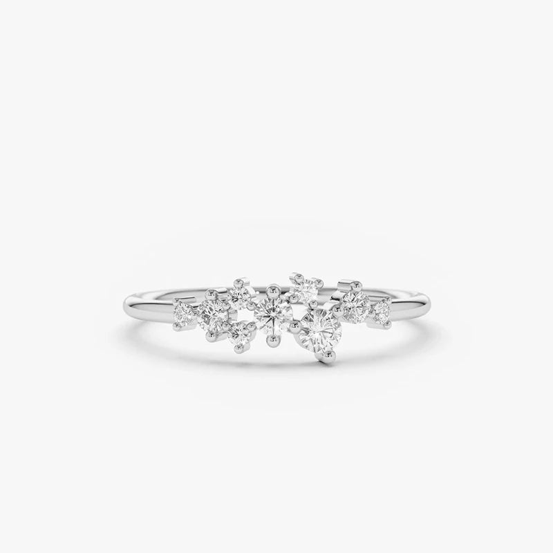 Lnngy 925 Sterling Silver Moissanite Ring Wedding Bands for Women Brilliant Lab Diamond Ring Bijoux Bague Fine Jewelry Gift - Xprespick