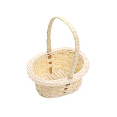 Hand Made Wicker Flower Basket Portable Handle Party Wedding Picnic Decorative DIY Basket
