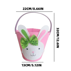Cute Easter Rabbit Cloth Basket Candy Eggs Buckets Party Decoration For Kids Gift Boxes & Bags