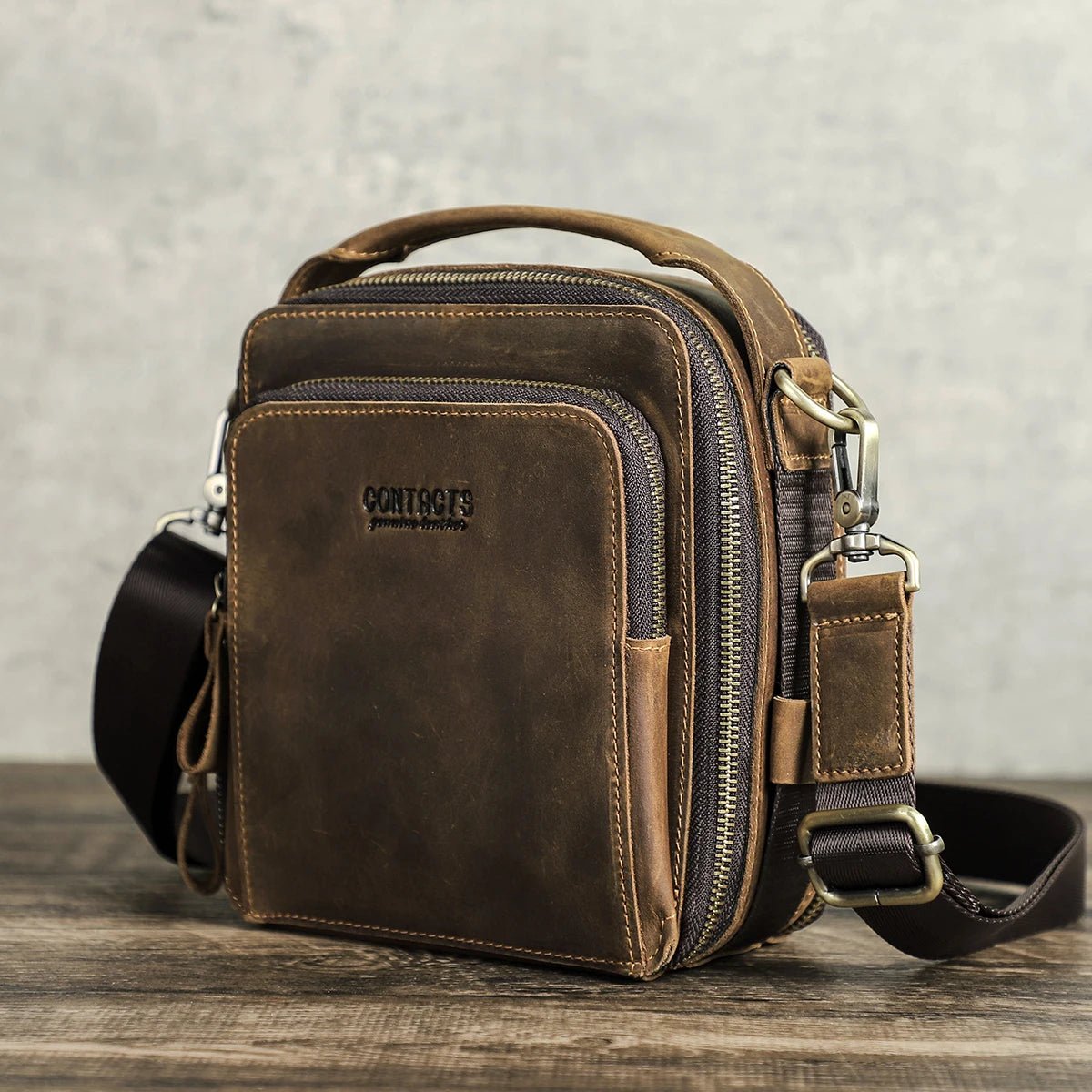 Men Small Shoulder Bag Genuine Leather Crossbody Messenger Bags for 8.3'' iPad Mini Vintage Designer Handbag Bolso Male New - Xprespick