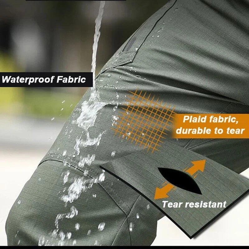 Men's Waterproof Cargo Pants Elastic Multiple Pocket Military Male Trousers Outdoor Joggers Pant Joggers Pant - Xprespick