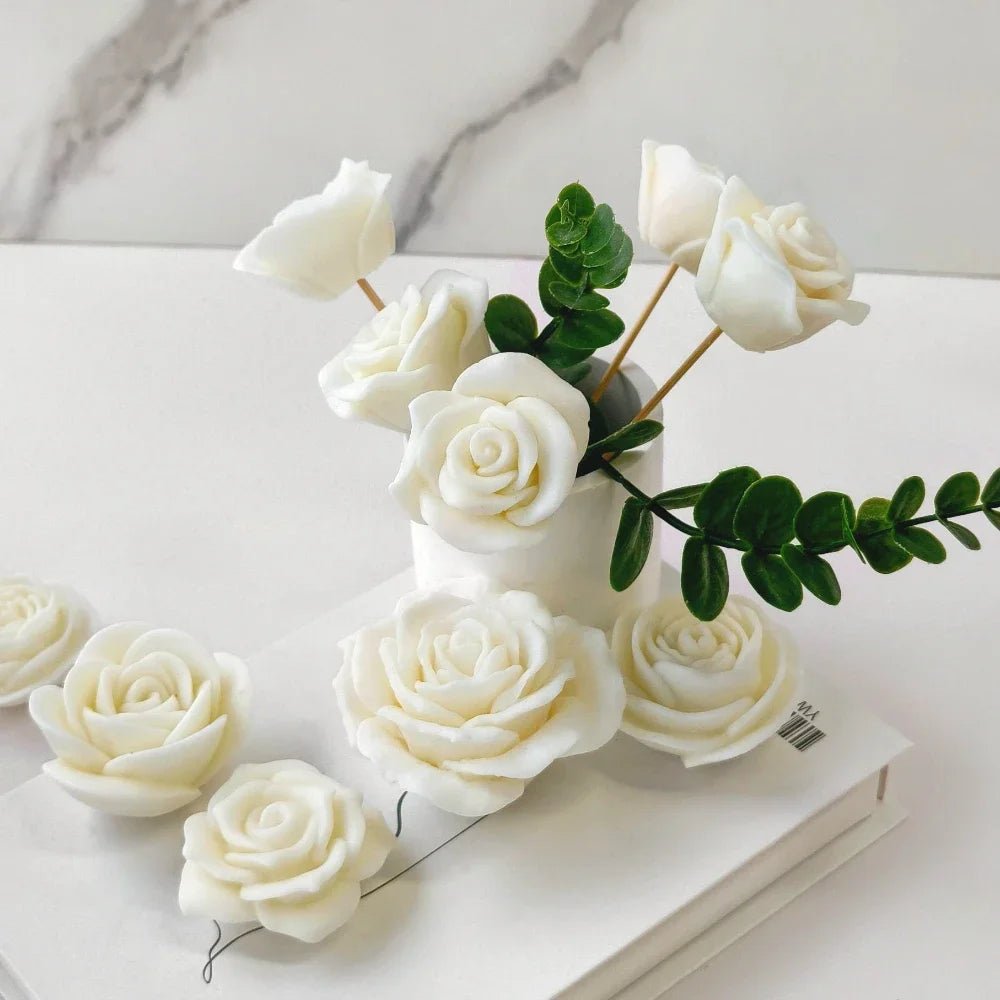Multi Style Rose Silicone Molds for Scented Candle Flower Gypsum Resin Moulds Wedding Cake Decor Valentine’s Day Chocolate Gifts - Xprespick