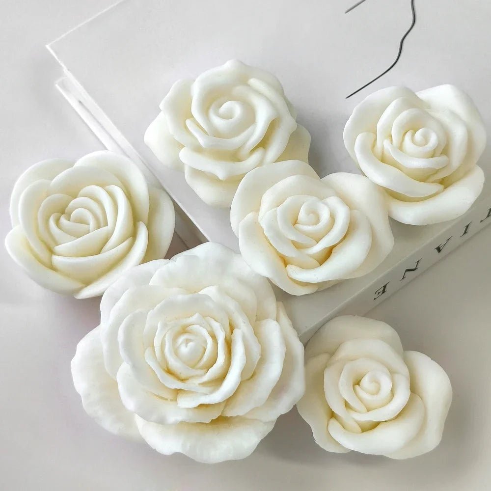Multi Style Rose Silicone Molds for Scented Candle Flower Gypsum Resin Moulds Wedding Cake Decor Valentine’s Day Chocolate Gifts - Xprespick