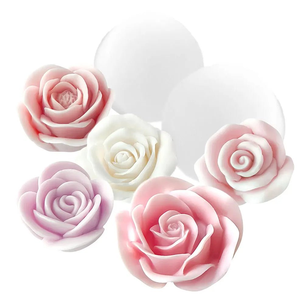 Multi Style Rose Silicone Molds for Scented Candle Flower Gypsum Resin Moulds Wedding Cake Decor Valentine’s Day Chocolate Gifts - Xprespick