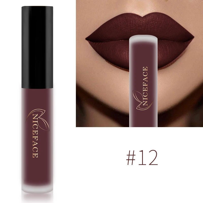 NICEFACE Matte Liquid Lipstick Waterproof Long Lasting Lip Gloss Tint Beauty product - Xprespick