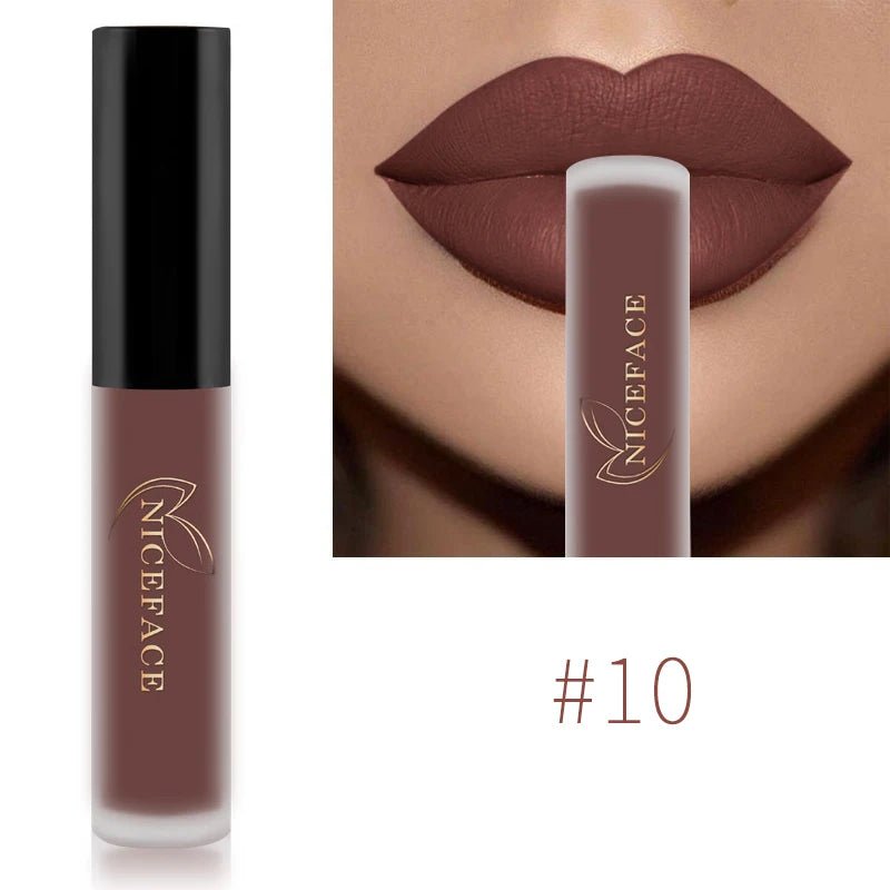 NICEFACE Matte Liquid Lipstick Waterproof Long Lasting Lip Gloss Tint Beauty product - Xprespick