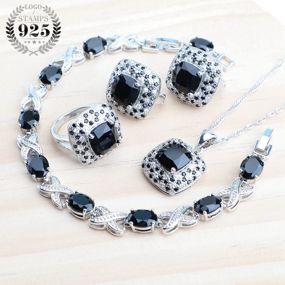 Olive Zircon 925 Silver Bridal Jewelry Sets Bracelets Rings Costume Jewelry Earrings Pendant Necklace For Women Wedding Set - Xprespick