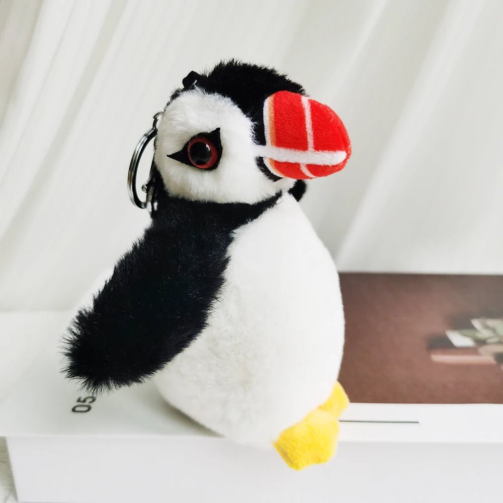 Simulation Atlantic Puffin Plush Keychain Toy Stuffed Nature Fishing Pelican Soft Dolls Lifelike Adorable Wild Animal Bird Toys - Xprespick