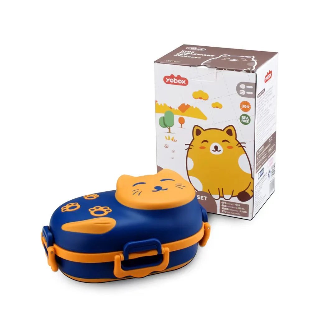 Thermos Bowl 304 Stainless Steel Cartoon Tableware Children's Lunch Box Portable Food Bowl and Spoon Set Lunch Bag for Food - Xprespick