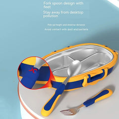 Thermos Bowl 304 Stainless Steel Cartoon Tableware Children's Lunch Box Portable Food Bowl and Spoon Set Lunch Bag for Food - Xprespick