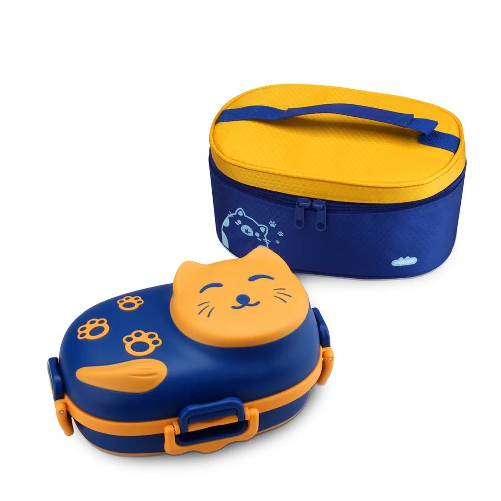 Thermos Bowl 304 Stainless Steel Cartoon Tableware Children's Lunch Box Portable Food Bowl and Spoon Set Lunch Bag for Food - Xprespick
