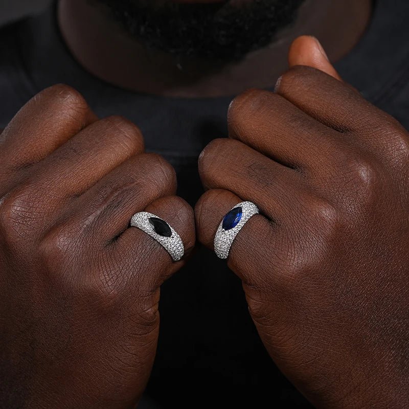 Unisex VVS1 Moissanite 925 Silver Hip Hop Jewelry Classic Men For Woman Rings Rock Hip Hop Jewelry Gift - Xprespick