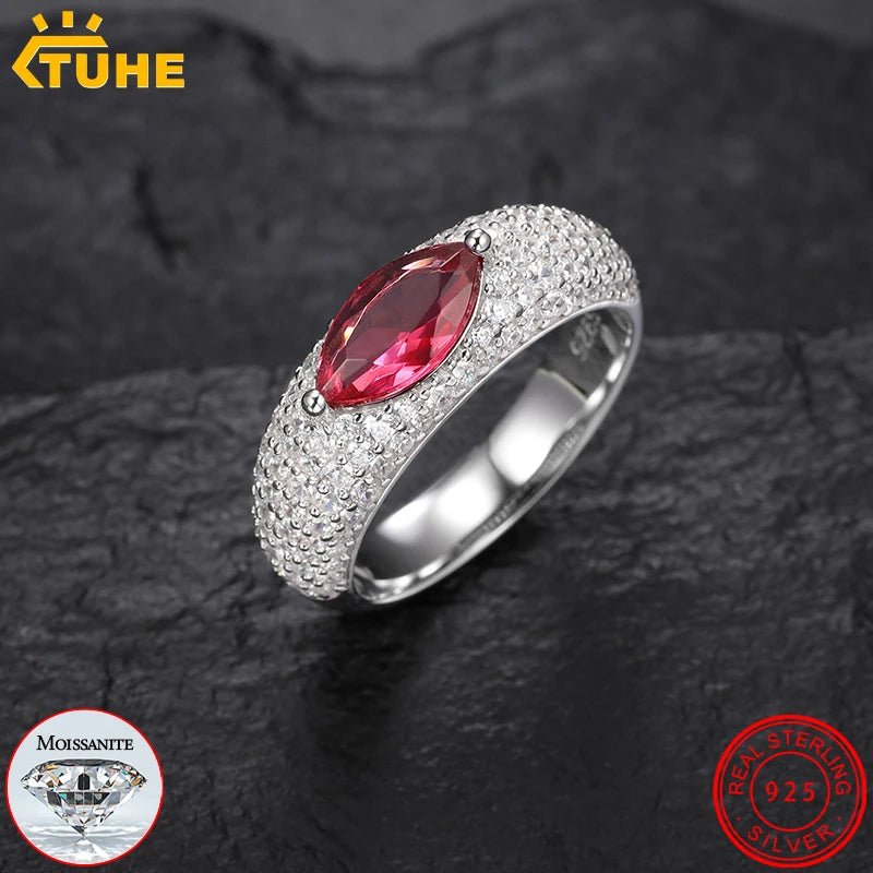 Unisex VVS1 Moissanite 925 Silver Hip Hop Jewelry Classic Men For Woman Rings Rock Hip Hop Jewelry Gift - Xprespick