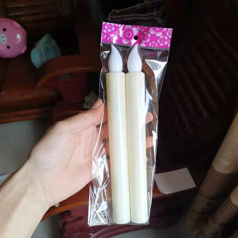 Led Long Pole Candle Electronic Candle Stick Tapered Candle Lamp Candle