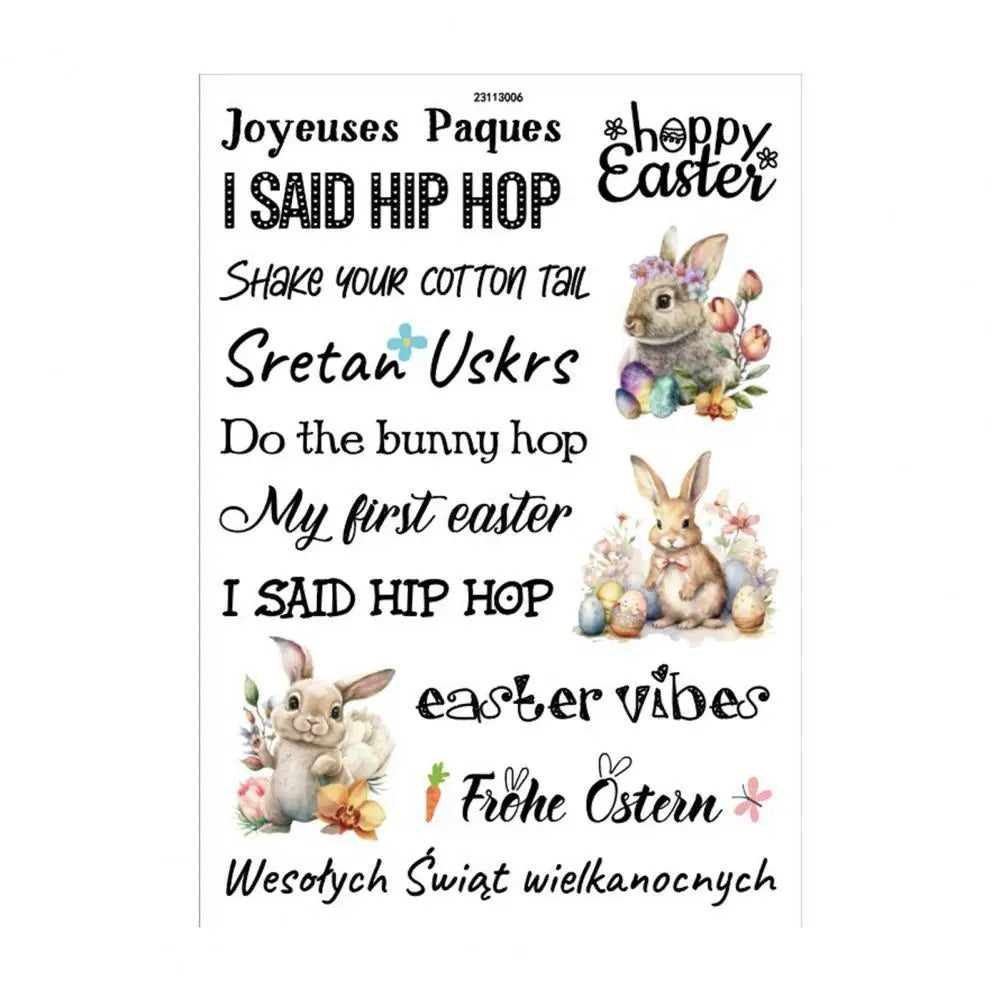 Easter Candle Sticker Film Sayings Birthday Colorful Egg Bunny Carrot Letter Taper Cylindrical Candle