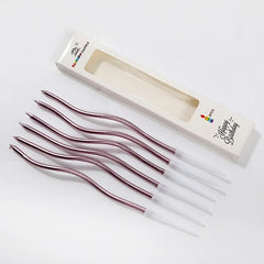 Gold Plated Colorful Birthday cake Candle Bending Colorful 6 piece