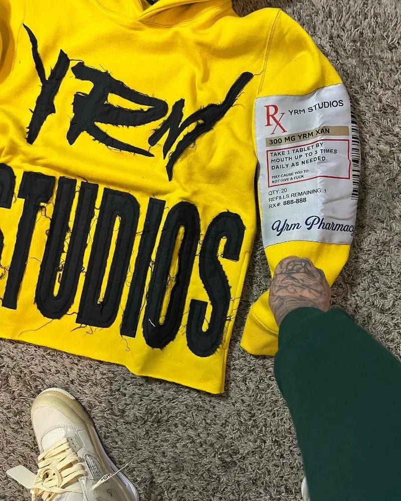 Y2K Harajuku Style New Fashion Letters Posted Cloth Sweater Hoodies Men Street Vintage Punk Hip Hop Casual Hooded Sweater Women - Xprespick