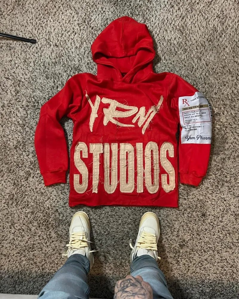 Y2K Harajuku Style New Fashion Letters Posted Cloth Sweater Hoodies Men Street Vintage Punk Hip Hop Casual Hooded Sweater Women - Xprespick