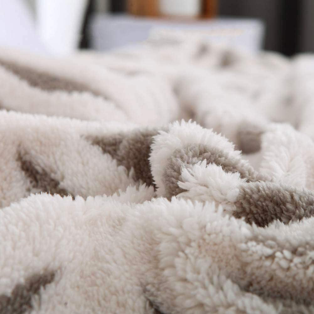 Fuzzy Soft Throw Blanket Dual Sided Blanket for Couch Sofa Bed 