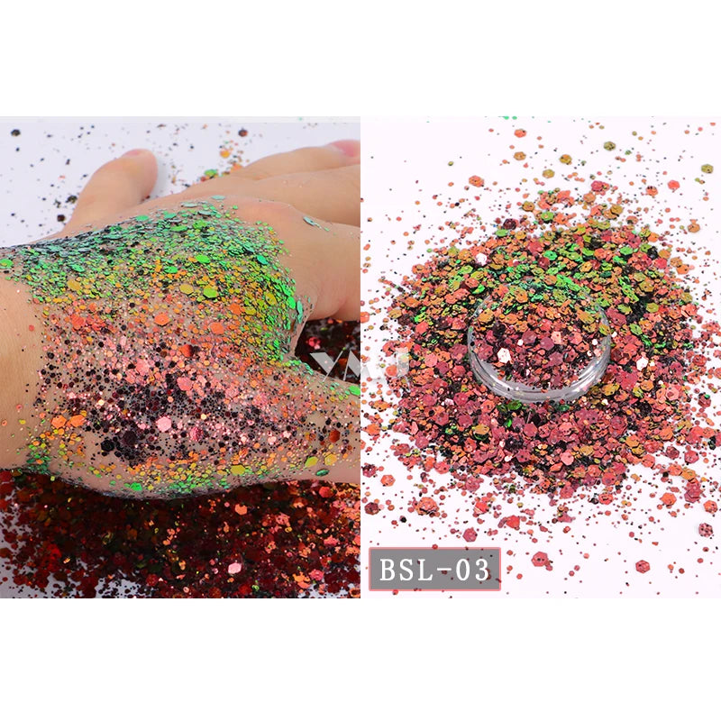 Shling Nail Chunky Glitter Shling Color Shifting Glitter Eye and nail art Glitter face glitter Nail Glitter
