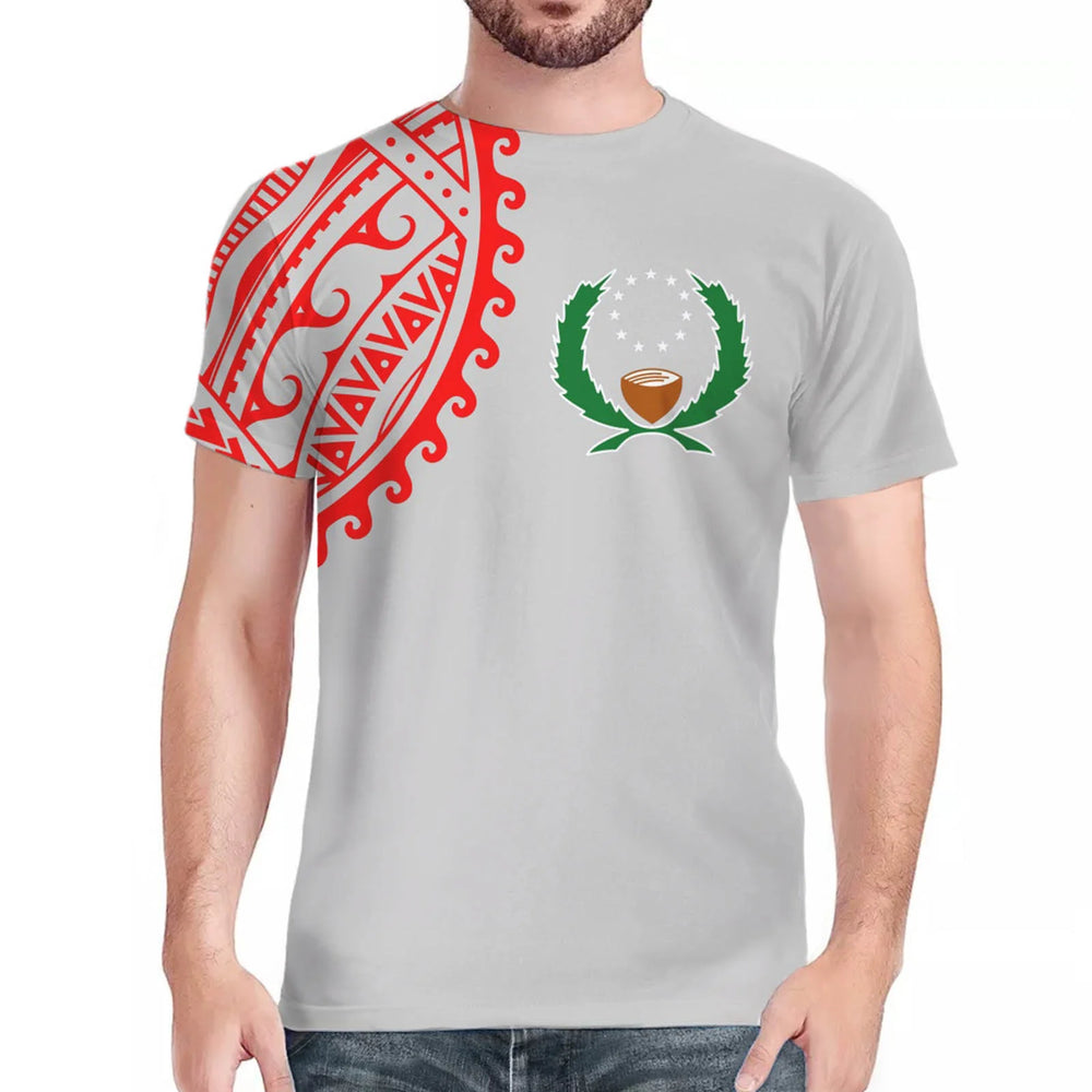 Shling Hawaiian Floral Guam Island Pattern Men Casual Shirts Plus Size Beach Polynesian O Neck T Shirts Men Custom T Shirt for Men Shling T-shirt for men