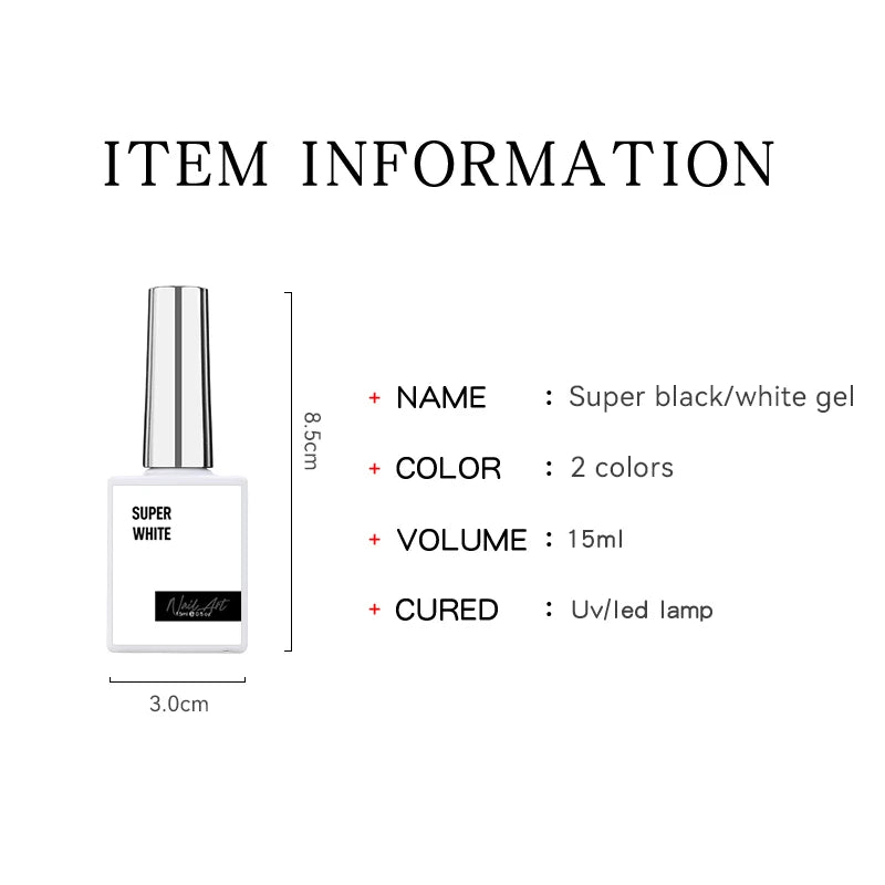 Shling Black white gel Nail polish Shling Black Nail polish gel nail polish white gel Nail polish
