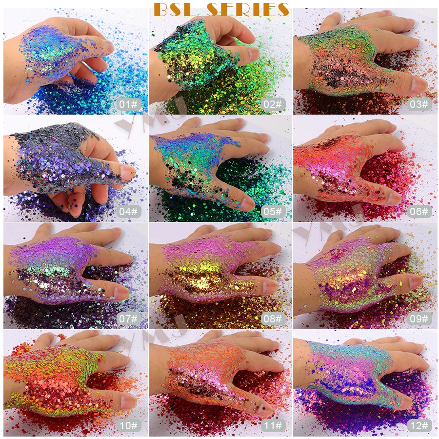 Shling Nail Chunky Glitter Shling Color Shifting Glitter Eye and nail art Glitter face glitter Nail Glitter