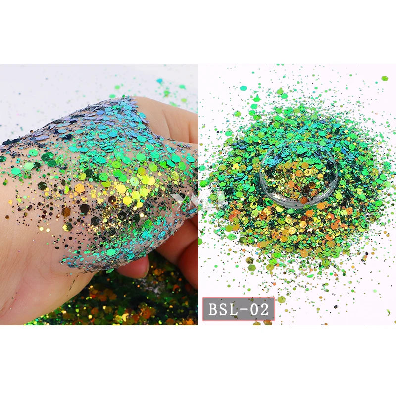 Shling Nail Chunky Glitter Shling Color Shifting Glitter Eye and nail art Glitter face glitter Nail Glitter