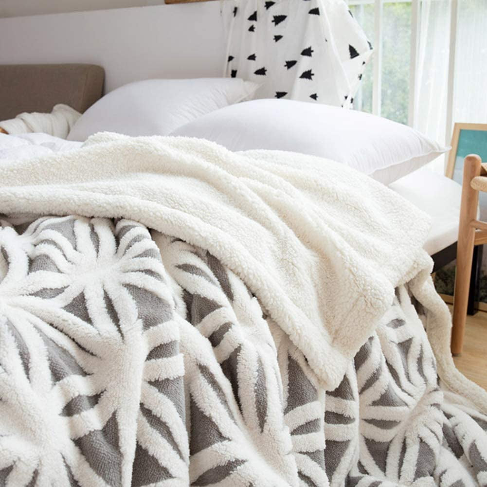Fuzzy Soft Throw Blanket Dual Sided Blanket for Couch Sofa Bed 